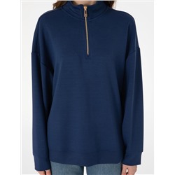 Lacivert Regular Fit Modal Kumaş Sweatshirt