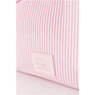 Neceser acolchado cuadros y rayas rosa