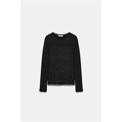 T-SHIRT WITH TULLE TRIMS