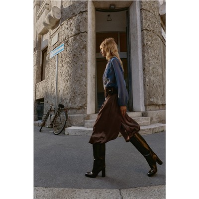 BLOCK HEEL KNEE-HIGH BOOTS
