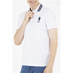 Erkek Beyaz Basic Polo Yaka Tişört