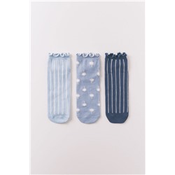 Pack 3 calcetines cortos estampado rayas y palmas