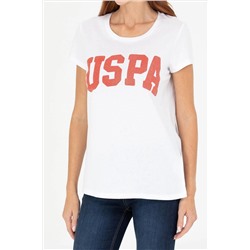 Kadın Beyaz Bisiklet Yaka Tişört