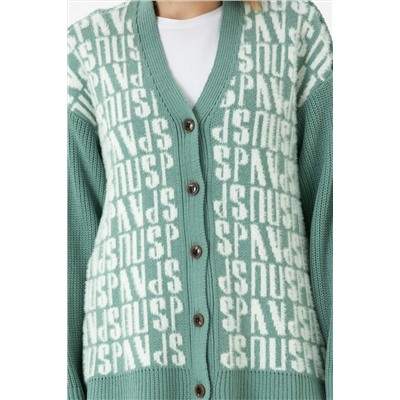 Kadın Mint Triko Hırka