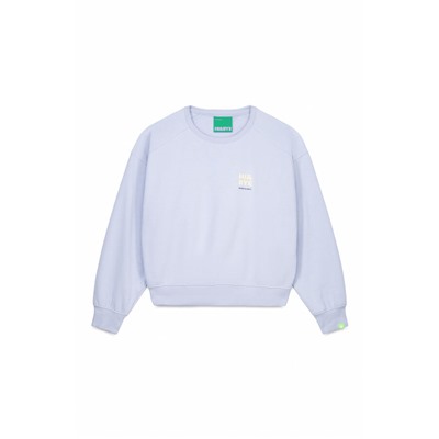 Sudadera corta felpa algodón azul claro