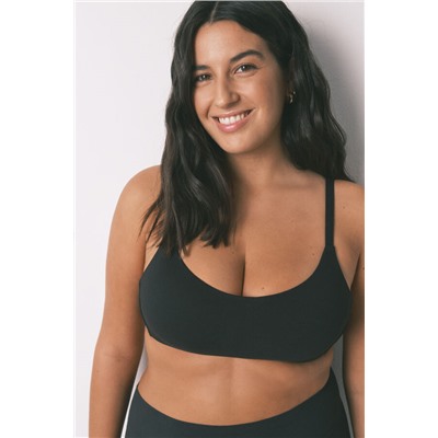 Sujetador tipo top algodón negro
