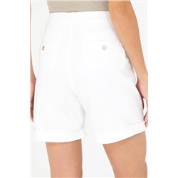 Kadın Beyaz Dokuma Şort