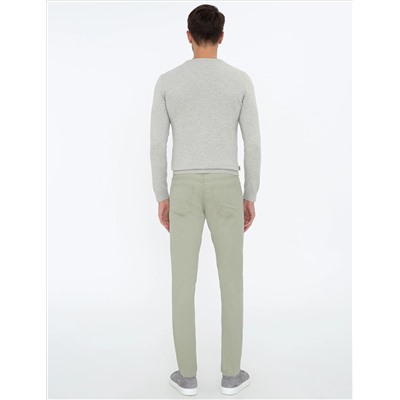 Su Yeşili Slim Fit Kanvas Pantolon