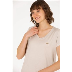 Kadın Taş V - Yaka Basic Tişört