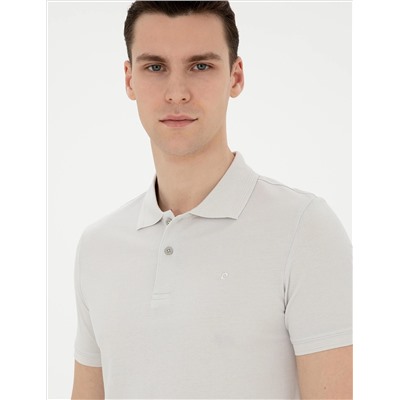 Açık Gri Slim Fit Basic Tişört