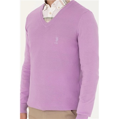 Erkek Lila Basic Kazak