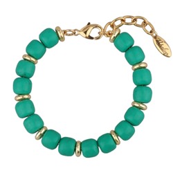 Браслет Селена (говлит 8-9мм зеленый; покрытие золото) 17-20см, Есть комплект