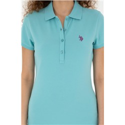 Kadın Mint Basic Polo Yaka Tişört