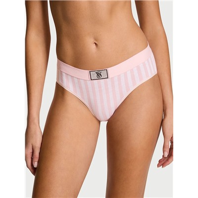 Logo Cotton Shine Patch Velvet Hiphugger Panty