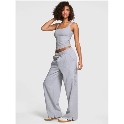 PINK Campus Fleece™ Wide-Leg Split-Hem Sweatpants