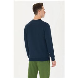 Erkek Lacivert Bisiklet Yaka Sweatshirt