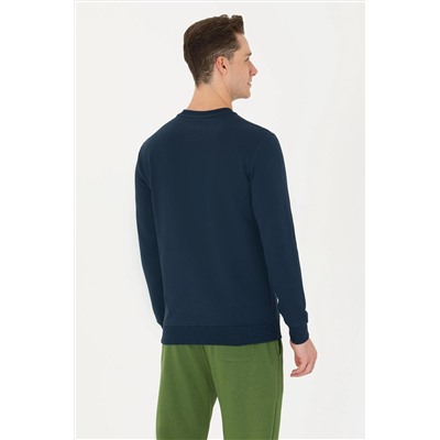 Erkek Lacivert Bisiklet Yaka Sweatshirt