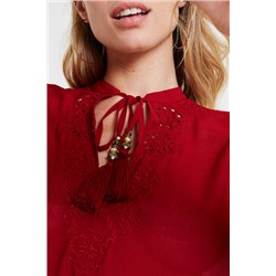 Blusa manga 3/4 cuello pico