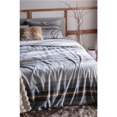 Destry King Size %100 Pamuk Flanel Nevresim Takımı - Gri
