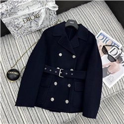 Серия Dio*, новая короткая двусторонняя шерстяная куртка с лацканами, ткань из смесовой шерсти и кашемира, пятиконечная звезда по индивидуальному заказу, двубортный ремень в тон, высококачественное качество