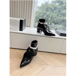 Элегантные ботильоны Chane*l с жемчужным ремешком 🎀   Реплика 1:1