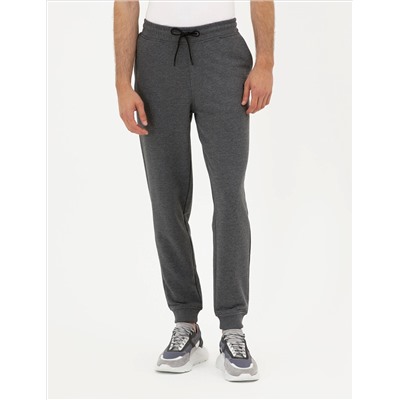 Antrasit Melanj Slim Fit Eşofman Altı