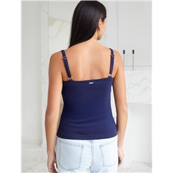 Топ с двуслойной зоной бра на бретелях из хлопка