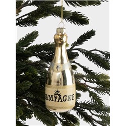 Игрушка елочная, 11 см, стекло, шампань, Шампанское, New year