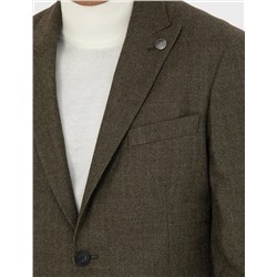 %100 Yün Haki Slim Fit Ceket