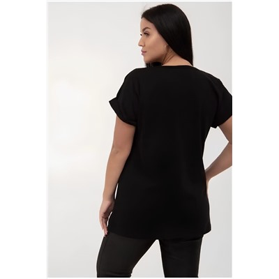 Футболка без рисунка с отворотами на рукавах, хлопок 100%, Арт. 561 НАТАЛИ #981598