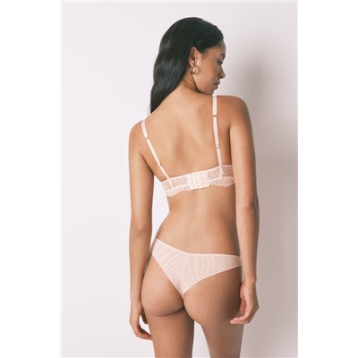Tanga encaje tul rosa