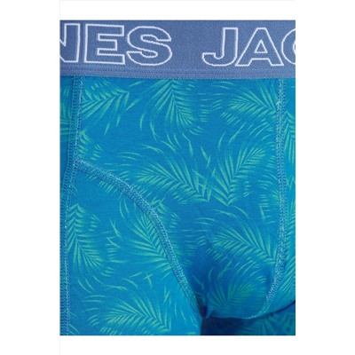 Jack & Jones J&J Jaccanvey Erkek 3'lü Renkli Logolu Açık Mavi Lacivert Mavi Boxer Paketi