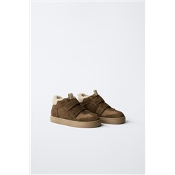 LINED LEATHER HIGH-TOP SNEAKERS