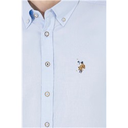 Erkek Açık Mavi Uzun Kollu Basic Gömlek