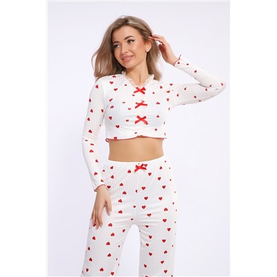 пижама женская с брюками с длинным рукавом 5735