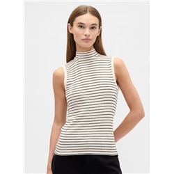 Modern Ribbed Mockneck Tank Top