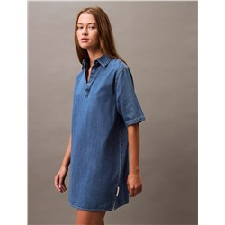 Chambray Mini Shirt Dress