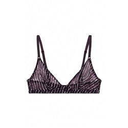 Sujetador triangular tul animal print NATURAL