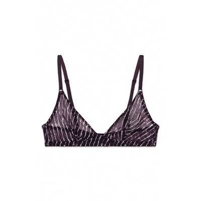 Sujetador triangular tul animal print NATURAL