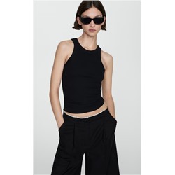 Top canalé algodón