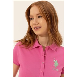 Kadın Pembe Basic Polo Yaka Tişört
