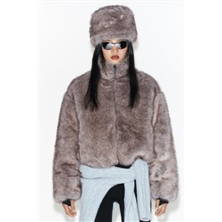 SHORT COAT WITH FAUX FUR HOOD HEIQ XREFLEX™ TECHNOLOGY SKI COLLECTION