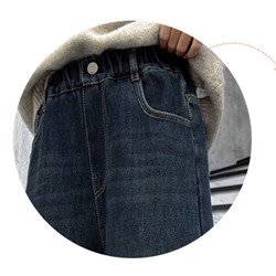 Джинсы с флисом утепленные