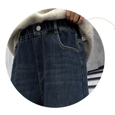 Джинсы с флисом утепленные