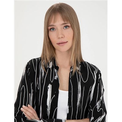 Siyah Comfort Fit Uzun Kollu Gömlek