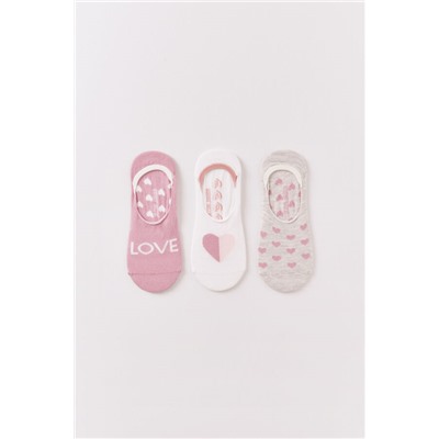 Pack 3 calcetines slip on corazones