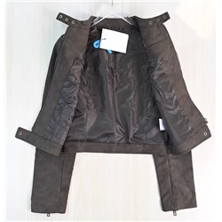 Короткая кожаная куртка-жакет