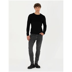 Siyah Slim Fit Kazak