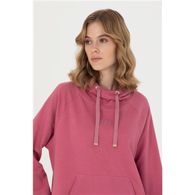 Kadın Pembe Kapüşonlu Sweatshirt