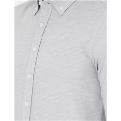 Gri Slim Fit Uzun Kollu Gömlek